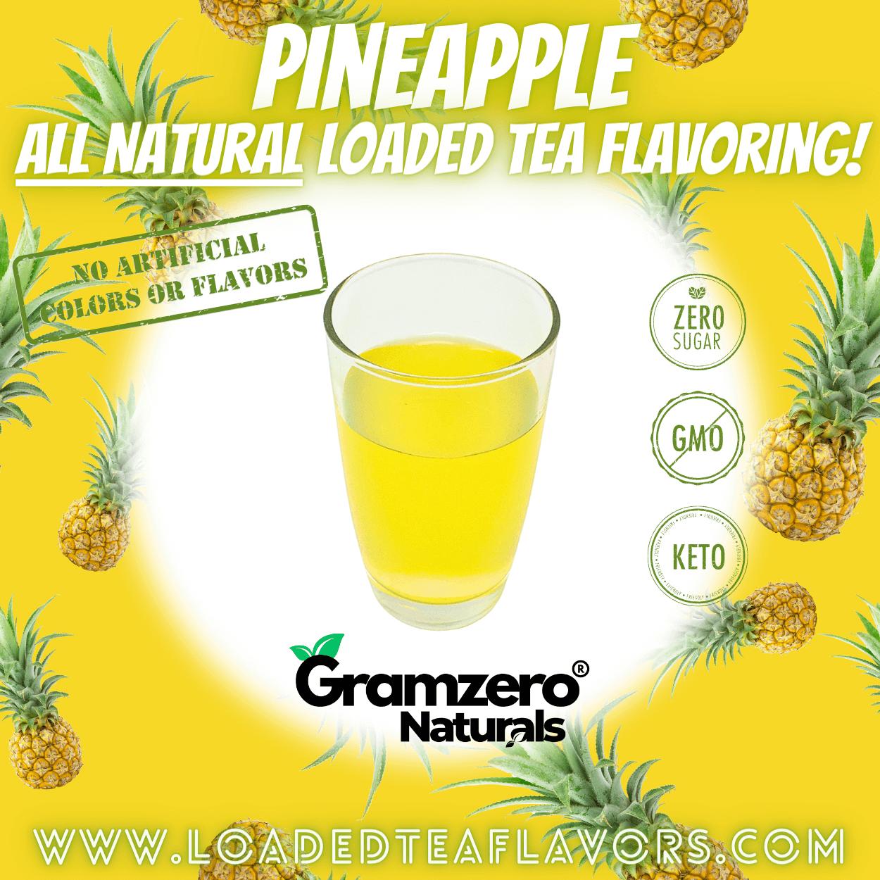 All Natural PINEAPPLE Sugar Free Beverage Mix 🍍 Aspartame Free Drink Mixes To Flavor Loaded Teas 🥤
