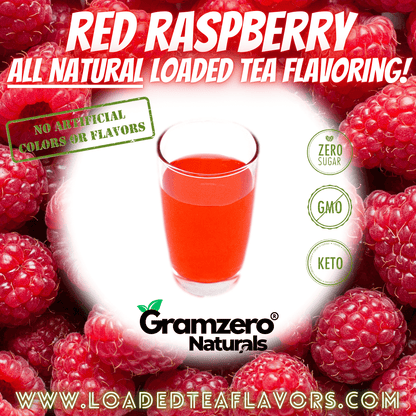 RED RASPBERRY All Natural Sugar Free Beverage Mix ❤️ Aspartame Free Drink Mixes With Natural Flavors and Colors to Flavor Loaded Teas 🥤