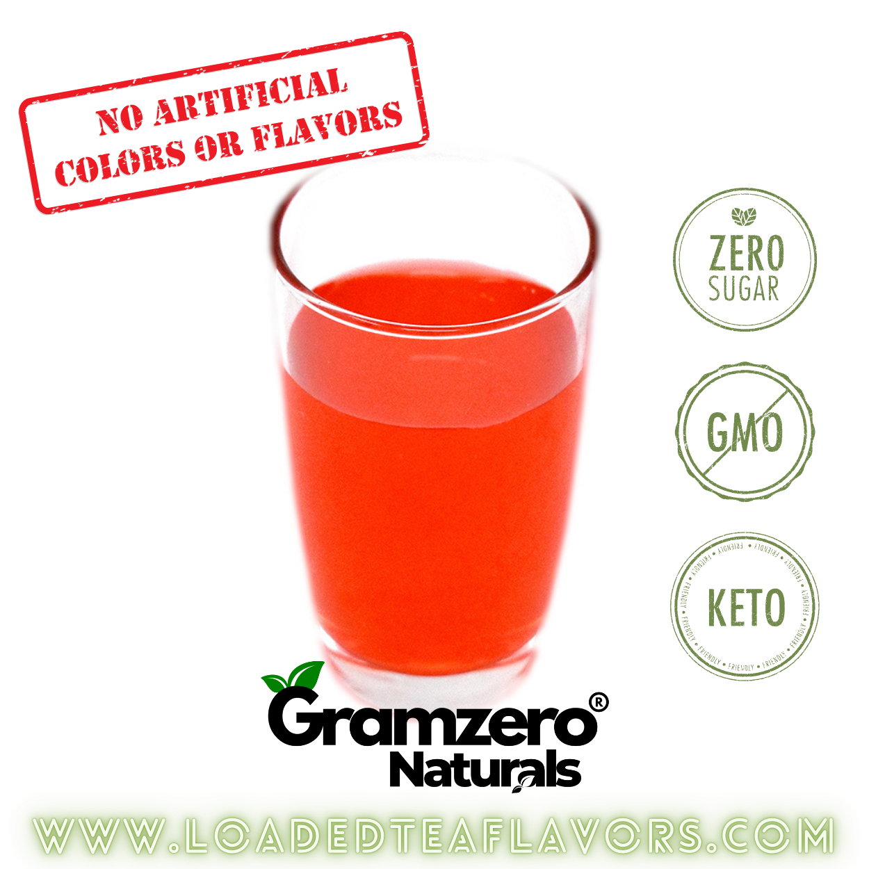 Strawberry GramZero All Natural Sugar Free Drink Mix Keto Friendly Non-GMO No Artificial Colors or Flavors