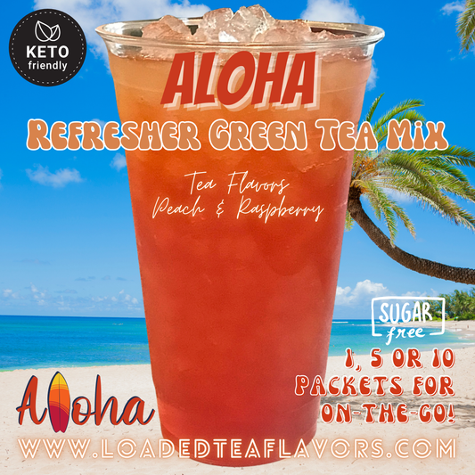 Aloha: Refresher Green Tea Keto Beverage Powder 2GO Packets