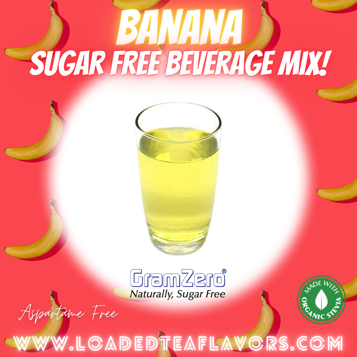 Banana Sugar Free Beverage Mix Loaded Tea Flavoring Aspartame Free Drink GramZero