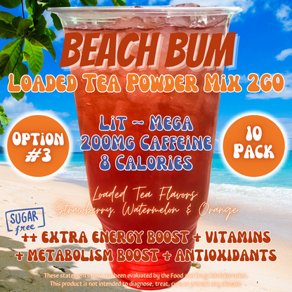Beach Bum: Loaded Tea Powder Mix 2GO Packets
