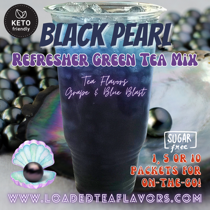 Black Pearl: Refresher Green Tea Keto Beverage Powder 2GO Packets