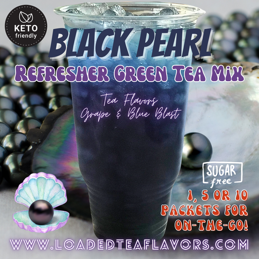 Black Pearl: Refresher Green Tea Keto Beverage Powder 2GO Packets