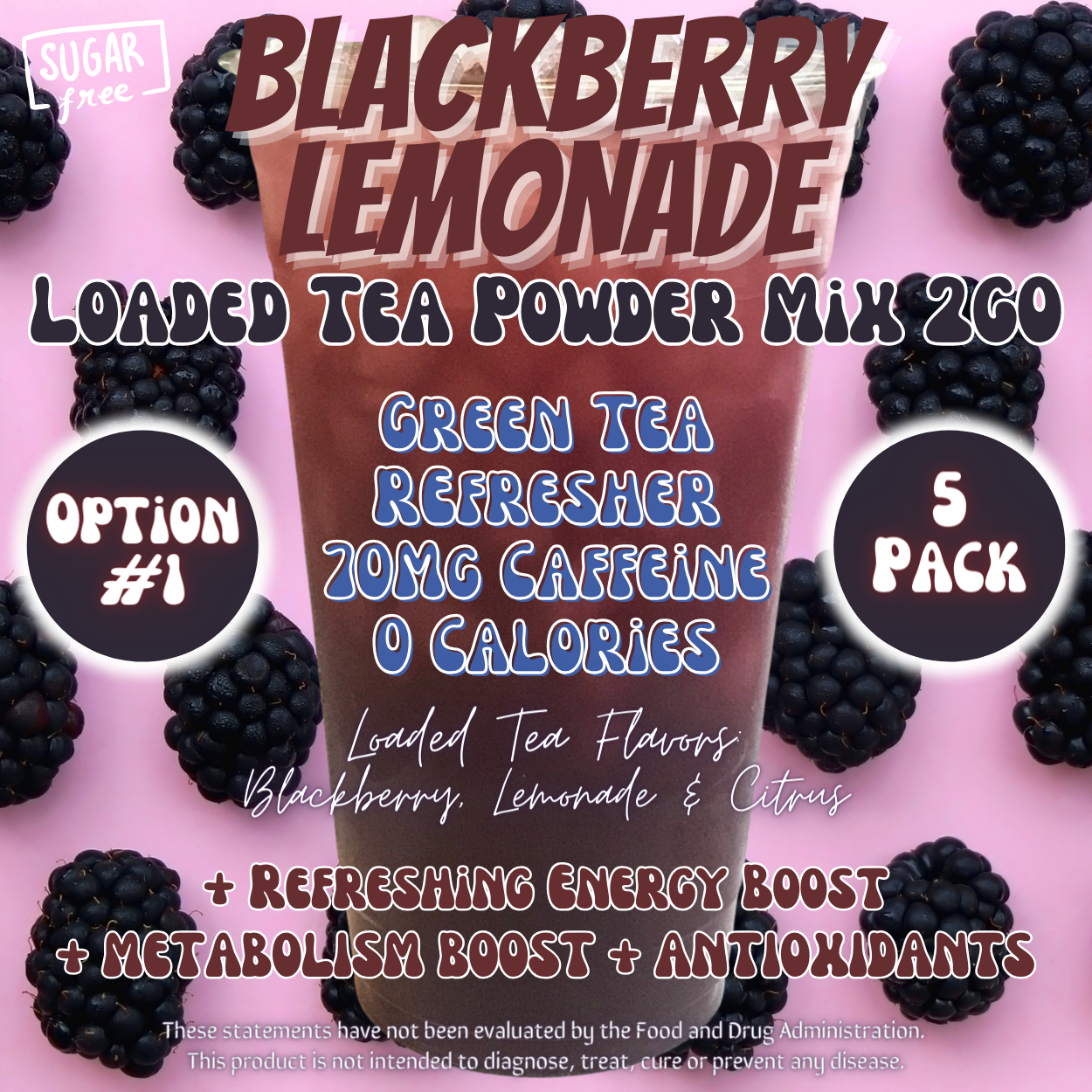 Blackberry Lemonade: Loaded Tea Powder Mix 2GO Packets