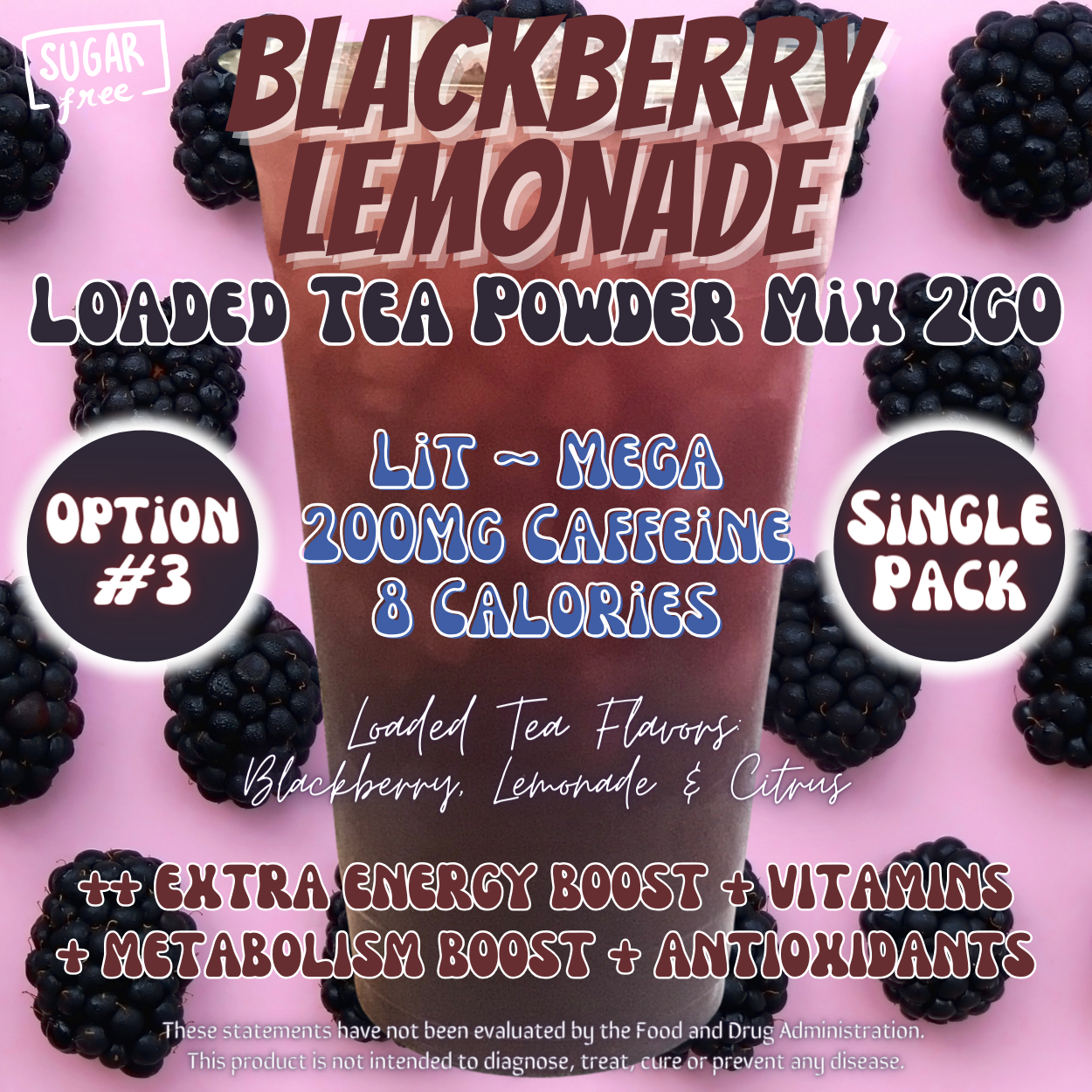 Blackberry Lemonade: Loaded Tea Powder Mix 2GO Packets