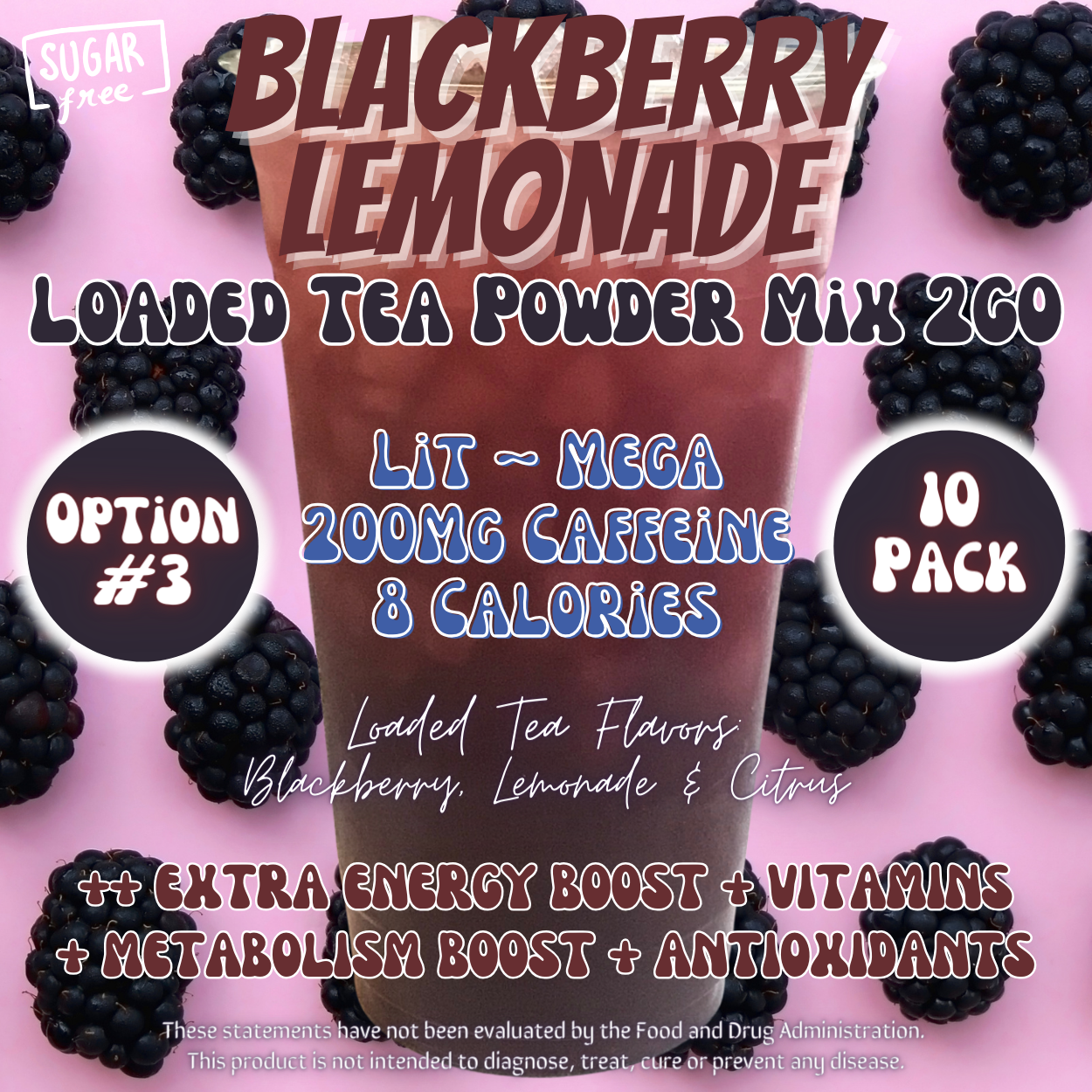 Blackberry Lemonade: Loaded Tea Powder Mix 2GO Packets