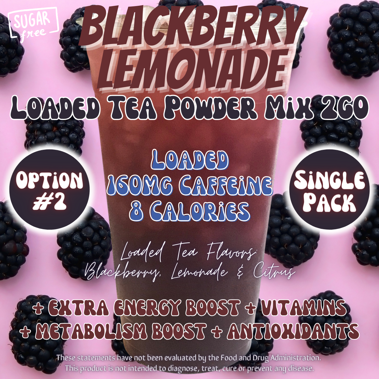 Blackberry Lemonade: Loaded Tea Powder Mix 2GO Packets