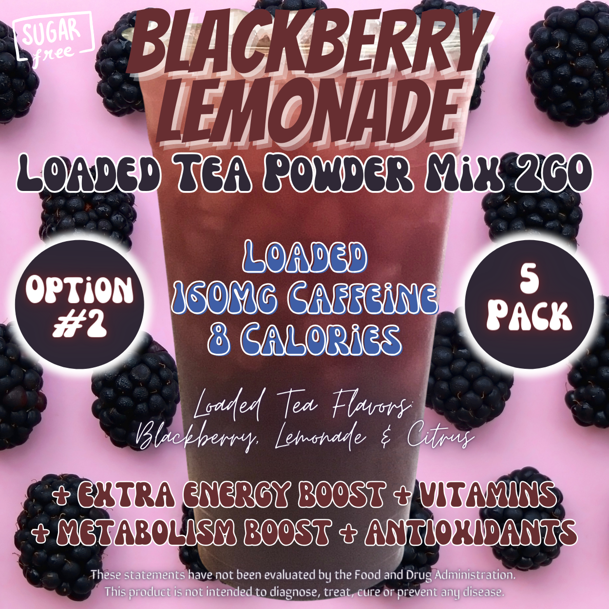 Blackberry Lemonade: Loaded Tea Powder Mix 2GO Packets