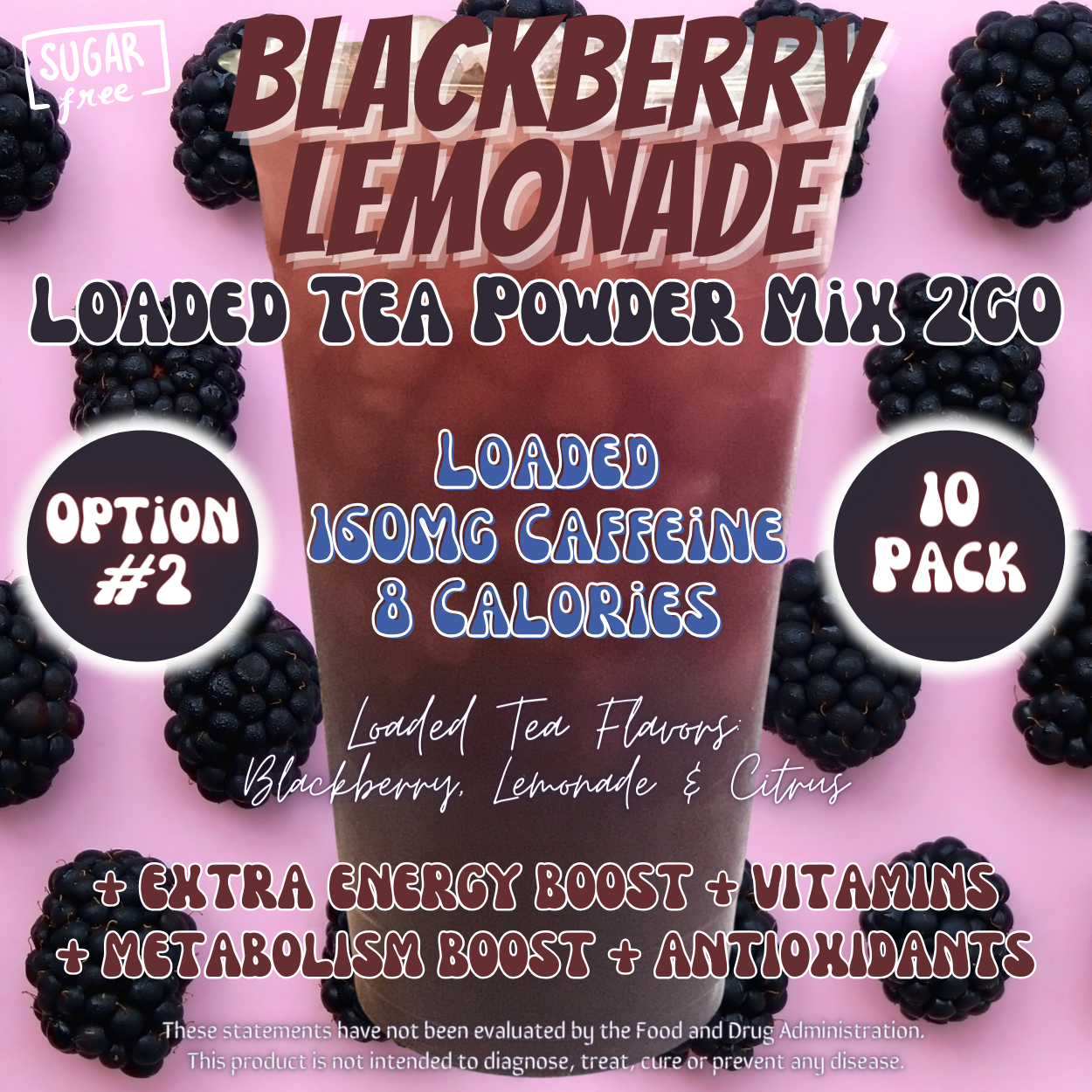 Blackberry Lemonade: Loaded Tea Powder Mix 2GO Packets