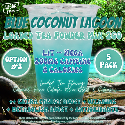 Blue Coconut Lagoon: Loaded Tea Powder Mix 2GO Packets