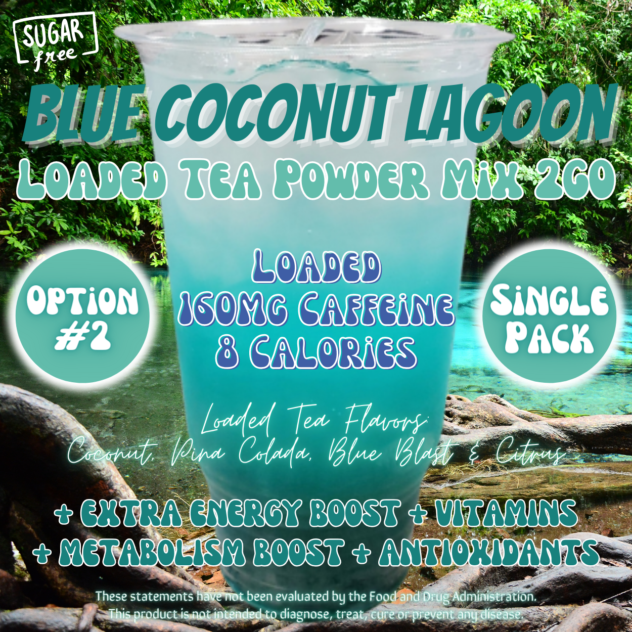 Blue Coconut Lagoon: Loaded Tea Powder Mix 2GO Packets