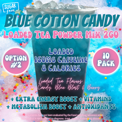 Blue Cotton Candy: Loaded Tea Powder Mix 2GO Packets