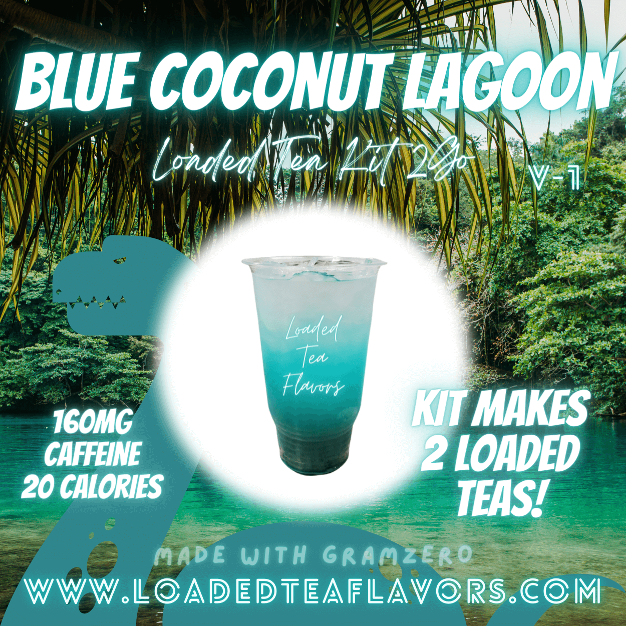 Blue Coconut Lagoon Loaded Tea Kit Make Loaded Teas At Home To Go Energy Drink