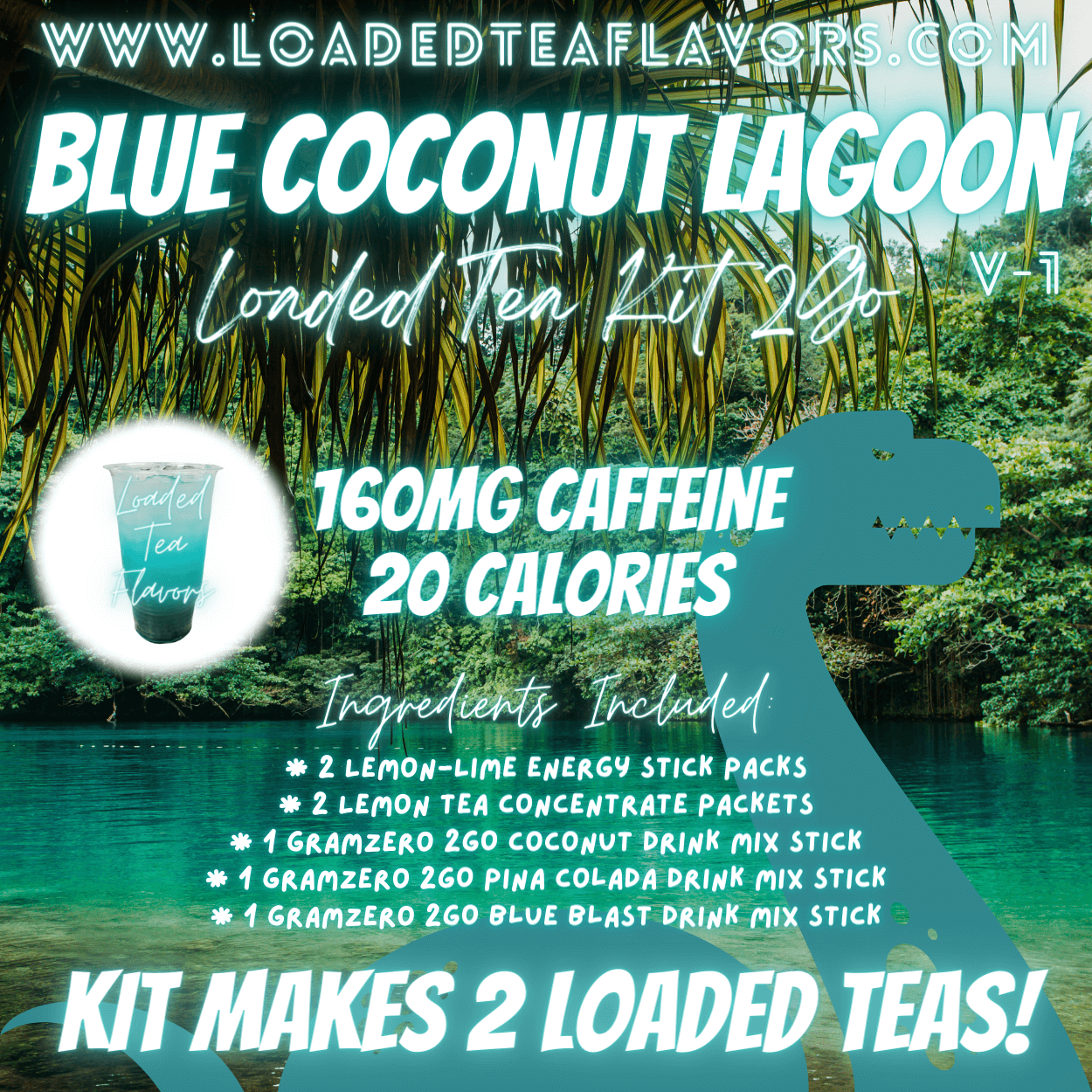 Blue Coconut Lagoon Ingredients to Make Loaded Teas at Home DIY Loaded Tea Kit