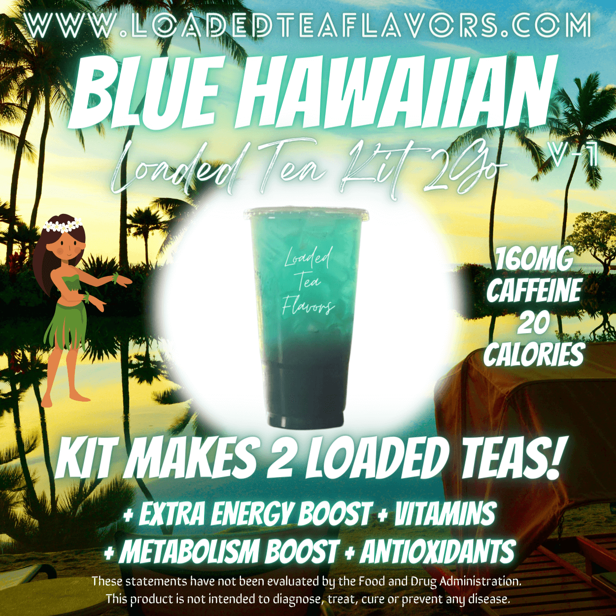 Blue Hawaiian Herbalife Loaded Tea Kit Energy Drink Make Loaded Teas At Home