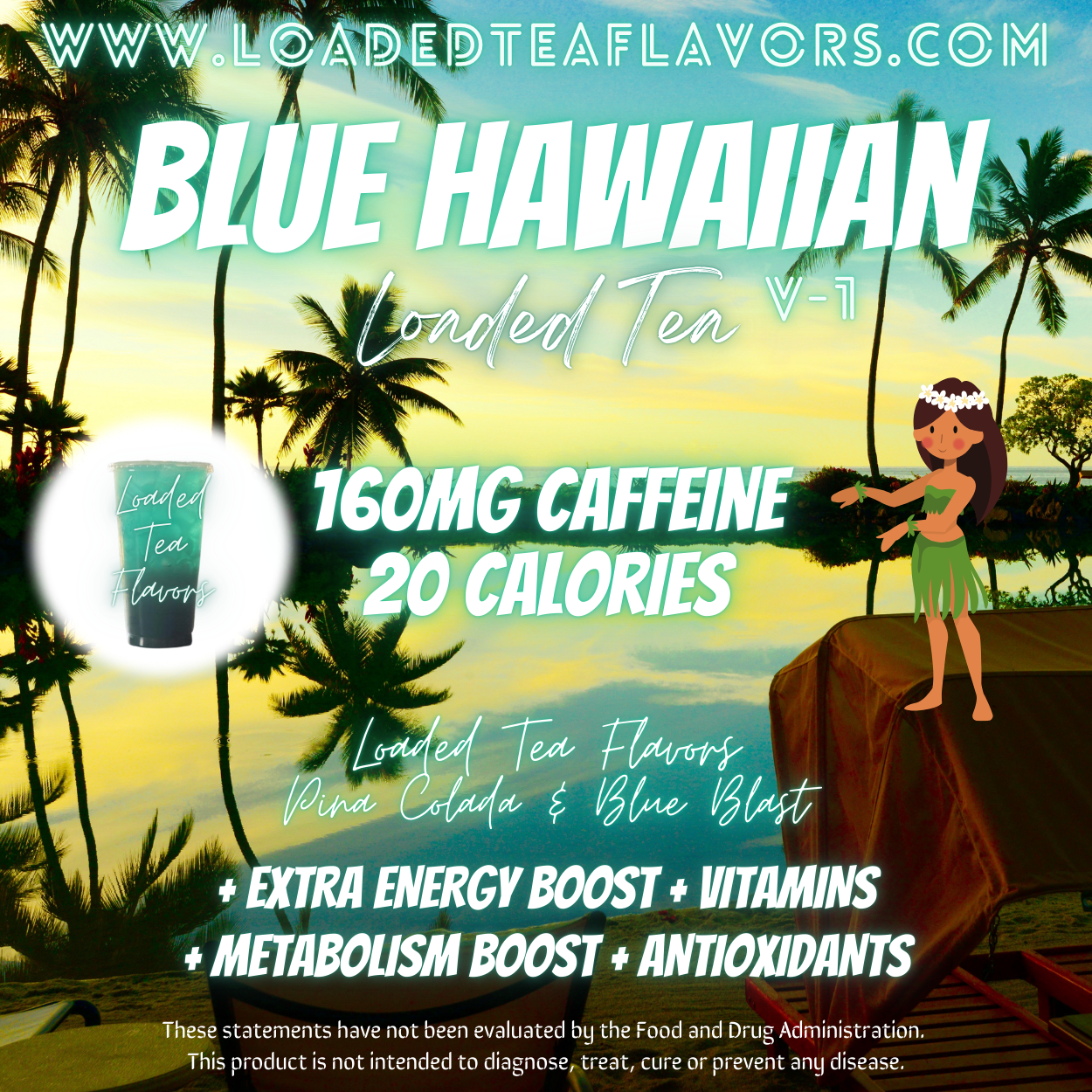 Blue Hawaiian Herbalife Loaded Tea Recipe to Make DIY Loaded Teas at Home Vitamin Lit Mega Tea Energy Drink