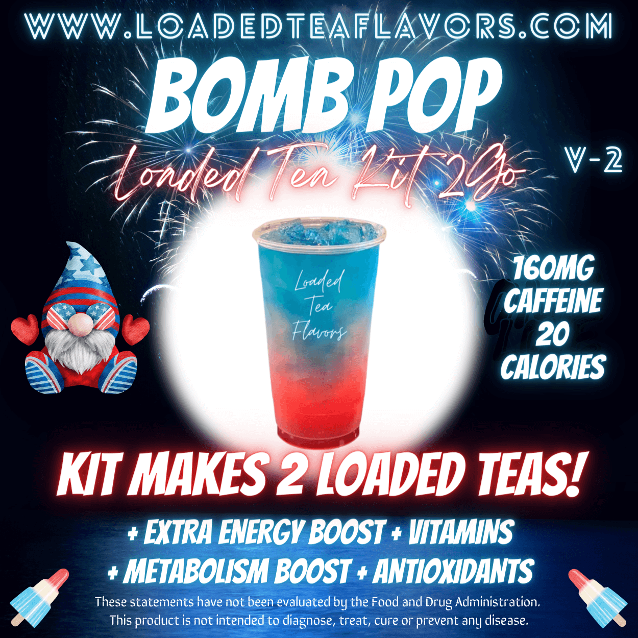 Bomb Pop Loaded Tea Kit 2GO ~ Makes 2-32oz Teas – Loaded Tea Flavors