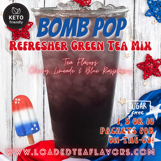 Bomb Pop: Refresher Green Tea Keto Beverage Powder 2GO Packets