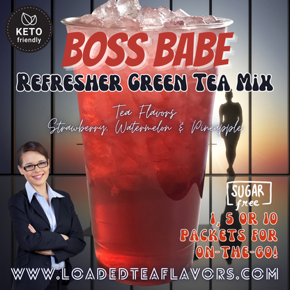 Boss Babe: Refresher Green Tea Keto Beverage Powder 2GO Packets