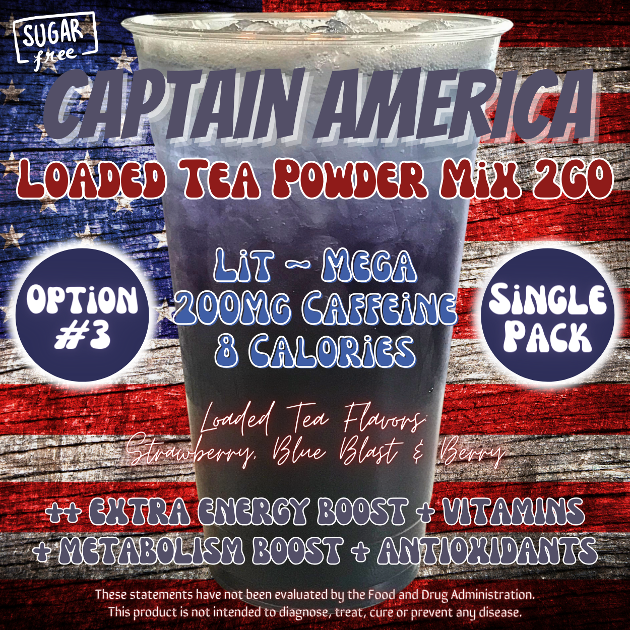 Captain America®: Loaded Tea Powder Mix 2GO Packets