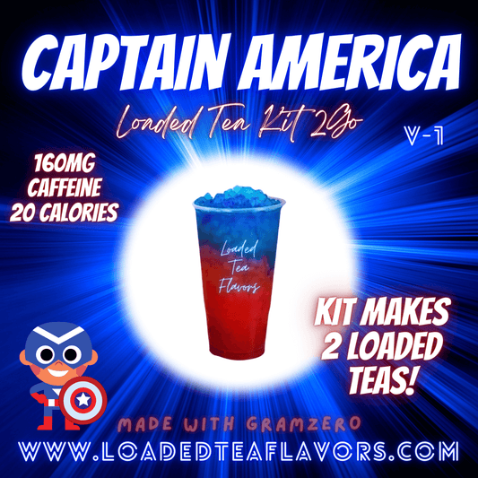 Captain America Loaded Tea Kit Make Loaded Teas At Home To Go Energy Drink