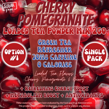 Cherry Pomegranate: Loaded Tea Powder Mix 2GO Packets