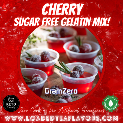 Cherry Sugar free gelatin mix without aspartame No carb diabetic keto friendly desserts jello shots