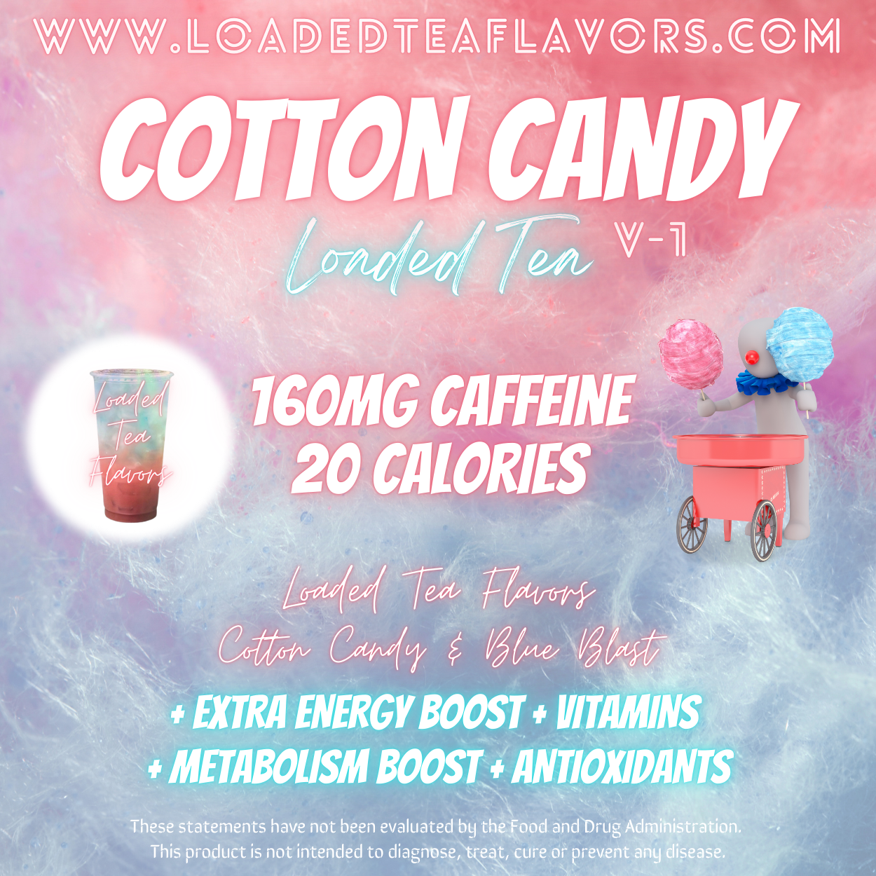 Cotton Candy Herbalife Loaded Tea Recipe to Make DIY Loaded Teas at Home Vitamin Lit Mega Tea Energy Drink