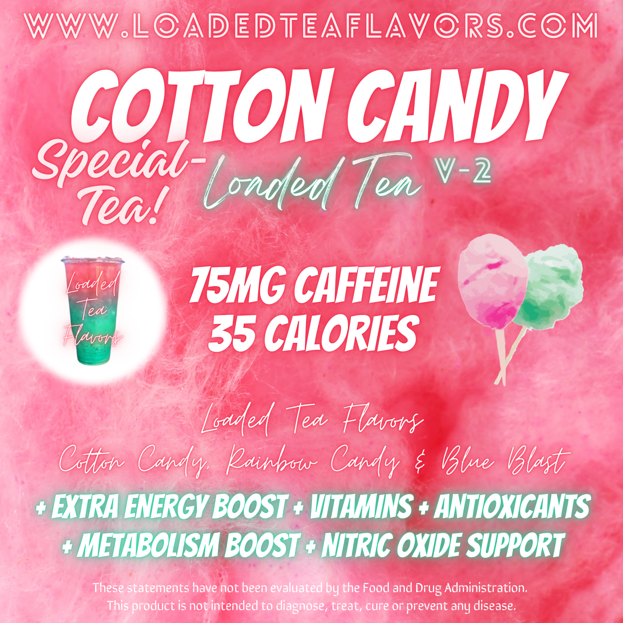 Cotton Candy Herbalife Loaded Tea Recipe to Make DIY Loaded Teas at Home Vitamin Lit Mega Tea Energy Drink