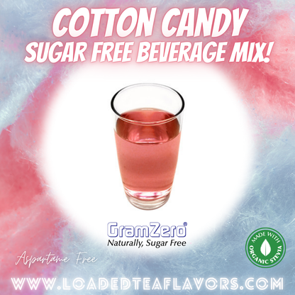 Cotton Candy Sugar Free Beverage Mix Loaded Tea Flavoring Aspartame Free Drink GramZero