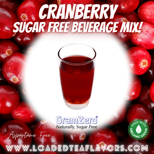 Cranberry Sugar Free Beverage Mix Loaded Tea Flavoring Aspartame Free Drink GramZero