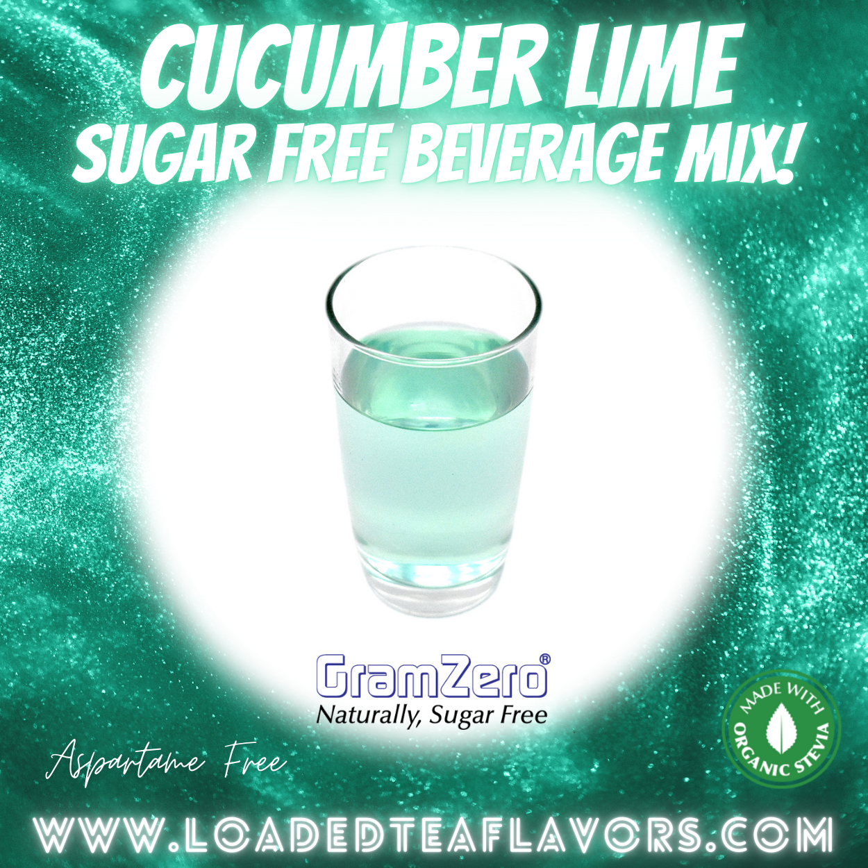 Cucumber Lime Sugar Free Beverage Mix Loaded Tea Flavoring Aspartame Free Drink GramZero