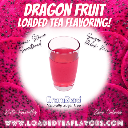 Dragon Fruit Loaded Tea Flavoring Sugar Free Drink Mix Without Aspartame or Artificial Sweeteners GramZero Beverage Mixes