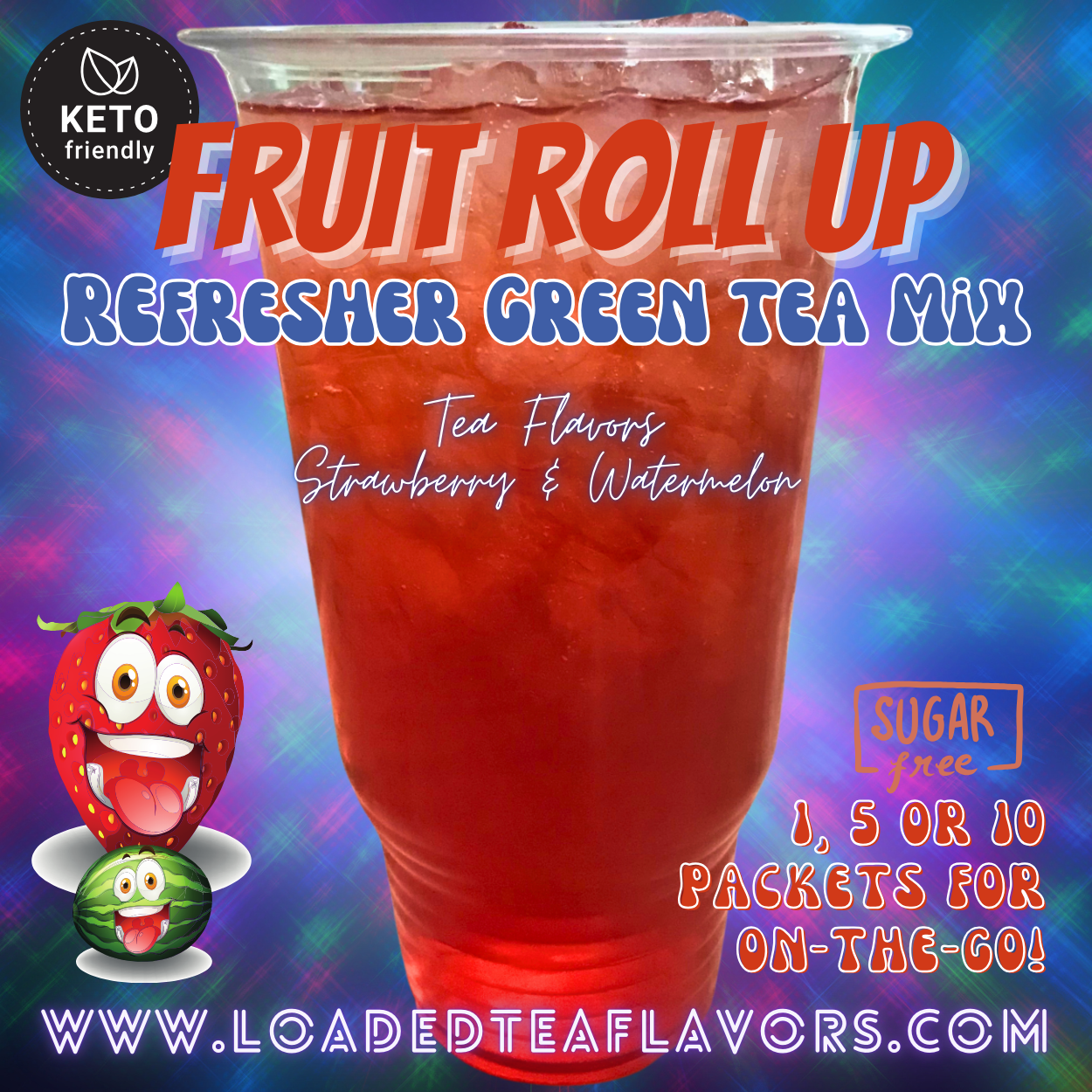 Fruit Roll Up: Refresher Green Tea Keto Beverage Powder 2GO Packets