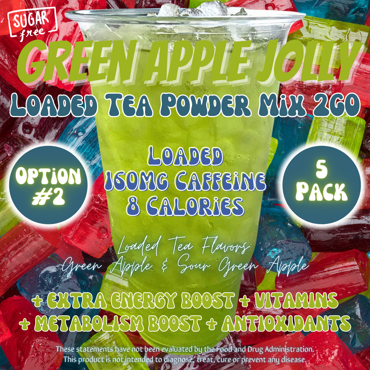 Green Apple Jolly: Loaded Tea Powder Mix 2GO Packets