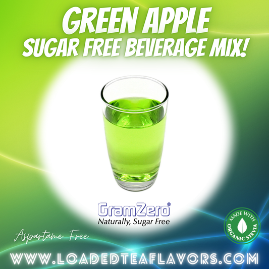 Green Apple Sugar Free Beverage Mix Loaded Tea Flavoring Aspartame Free Drink GramZero