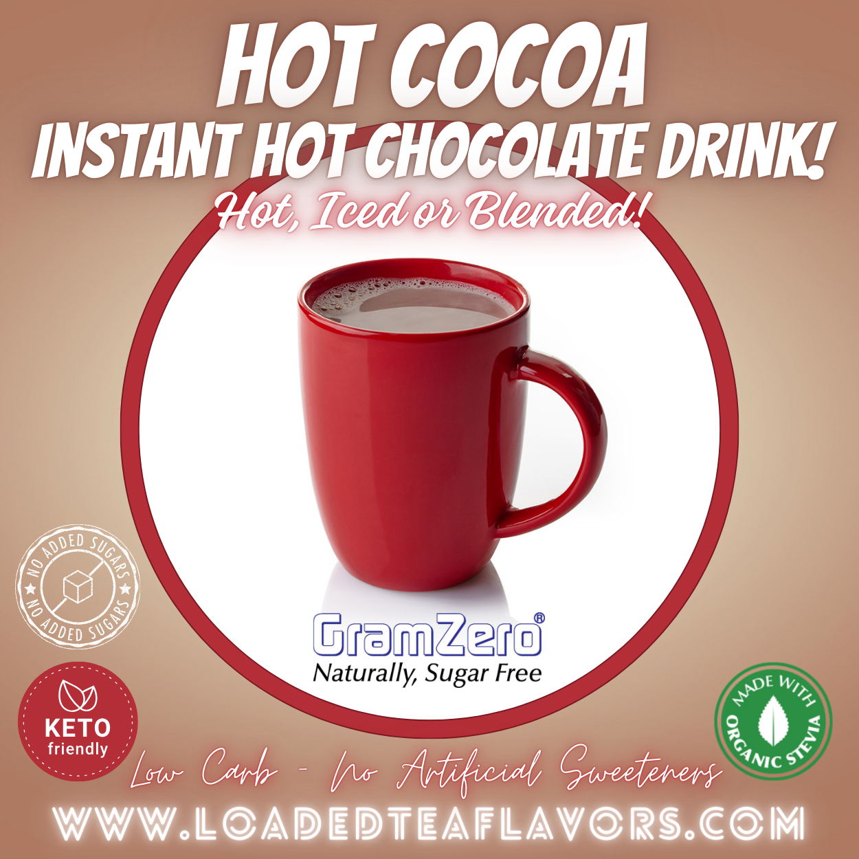 Best Hot Cocoa Powder Mix Packets Hot Chocolate Made with Cocoa Powder Keto Friendly Low Carb Stevia 