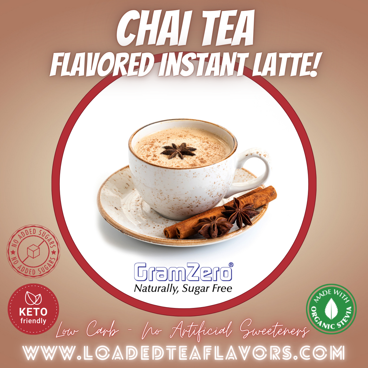 Chai Drink Mix Powder to make the best chai tea latte at home keto friendly low carb