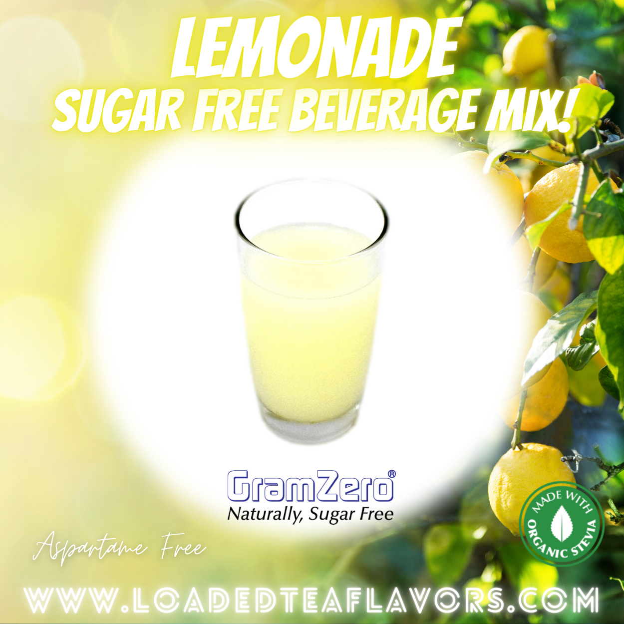 Lemonade Sugar Free Beverage Mix Loaded Tea Flavoring Aspartame Free Drink GramZero