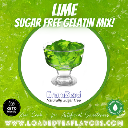 Lime Sugar free gelatin powder without aspartame No carb diabetic keto friendly desserts jello shots