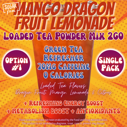 Mango Dragon Fruit Lemonade: Loaded Tea Powder Mix 2GO Packets