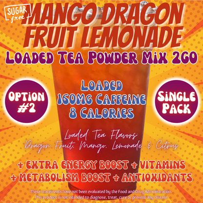 Mango Dragon Fruit Lemonade: Loaded Tea Powder Mix 2GO Packets