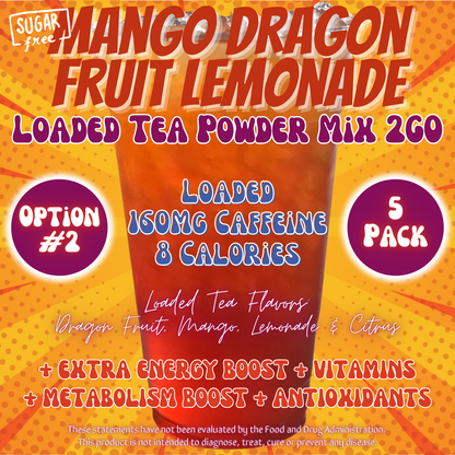 Mango Dragon Fruit Lemonade: Loaded Tea Powder Mix 2GO Packets