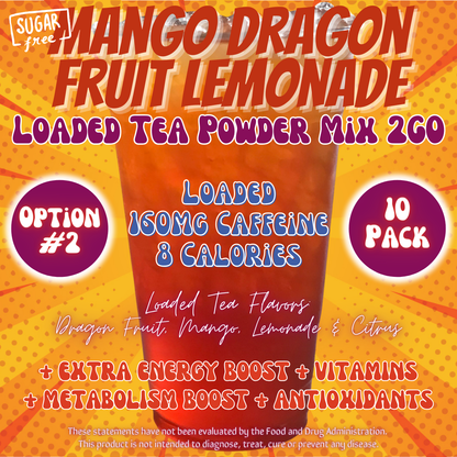 Mango Dragon Fruit Lemonade: Loaded Tea Powder Mix 2GO Packets