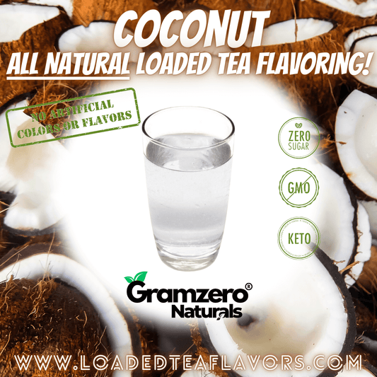 COCONUT All Natural Sugar Free Beverage Mix 🥥 Aspartame Free Drink Mixes With Natural Flavors and Colors to Flavor Loaded Teas 🥤