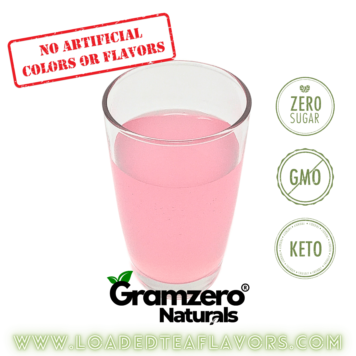 Pink Lemonade GramZero All Natural Sugar Free Drink Mix Keto Friendly Non-GMO No Artificial Colors or Flavors