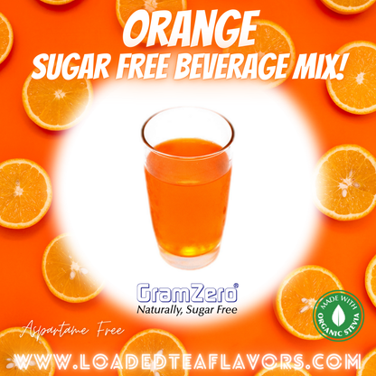 Orange Sugar Free Beverage Mix Loaded Tea Flavoring Aspartame Free Drink GramZero