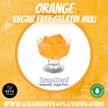 Orange Sugar free gelatin powder without aspartame No carb diabetic keto friendly desserts jello shots