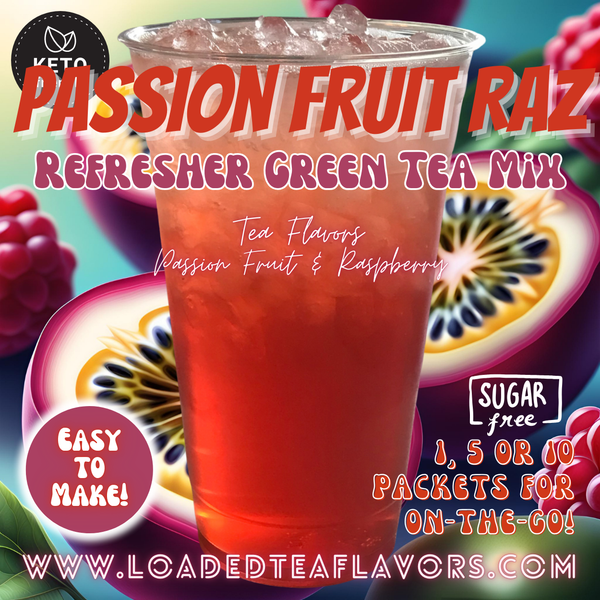 Passion Fruit Raz: Refresher Green Tea Keto Beverage Powder 2GO Packet ...